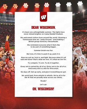 Image post by @uwbadgers on Instagram