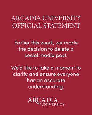 Image post by @arcadiauniversity on Instagram