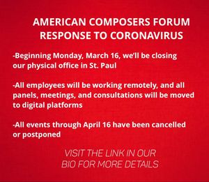 Image post by @americancomposersforum on Instagram