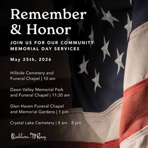 Image post by @WashburnMcReavyFuneralChapels on Facebook