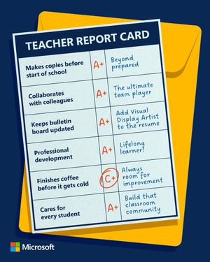 Image post by @MicrosoftEDU on Twitter