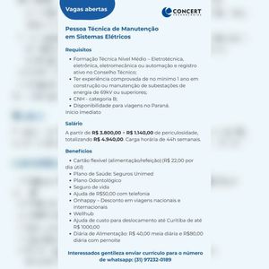 Image post by @vagasdecuritiba on Instagram
