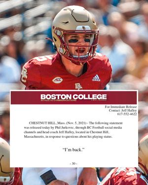 Image post by @BCFootball on Twitter