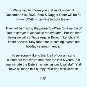 Image post by @forkanddaggerdiner on Instagram