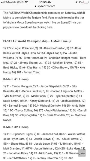 Image post by @carsonfergusonracing on Facebook
