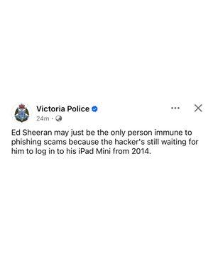 Image post by @victoriapolice on Instagram