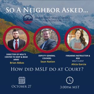 Video post by @mountainstateslegalfoundation on Facebook