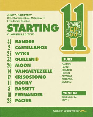 Image post by @TampaBayRowdies on Twitter