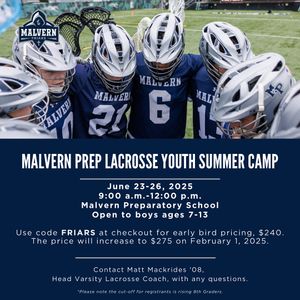 Image post by @malvernpreplacrosse on Instagram