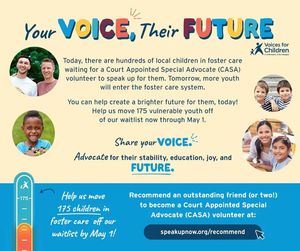 Image post by @VoicesForChildrenSD on Facebook