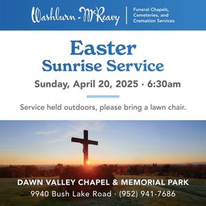 Image post by @WashburnMcReavyFuneralChapels on Facebook