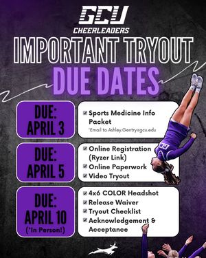 Image post by @gcucheerleaders on Instagram
