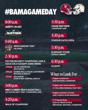 Image post by @alabamaathletics on Facebook