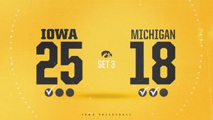 Image post by @IowaVolleyball on Twitter