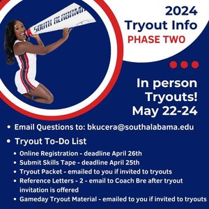 Image post by @southalabama.cheerleading on Facebook