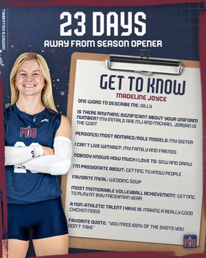 Image post by @FDUKnightsWVB on Twitter