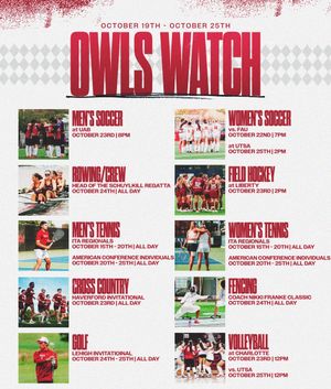 Image post by @templeowls on Instagram