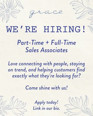 Image post by @shopatgrace on Facebook