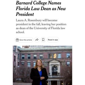 Image post by @barnardcollege on Instagram