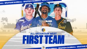 Image post by @SanJoseStateBSB on Twitter