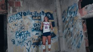 Video post by @GSAthletics_VB on Twitter