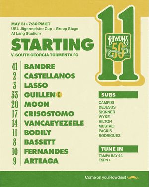 Image post by @TampaBayRowdies on Twitter