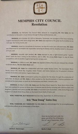 Image post by @ericgalesband on Instagram
