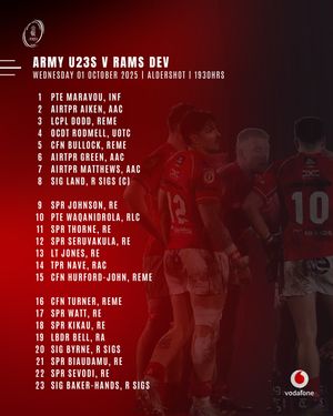 Image post by @armyrugbyunion on Instagram