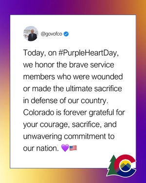 Image post by @govofco on Instagram