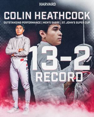 Image post by @harvardfencing on Instagram