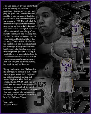Image post by @LSUBasketball on Twitter