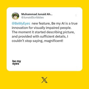 Image post by @bemyeyesapp on Instagram