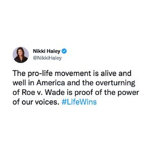 Image post by @nikkihaley on Instagram