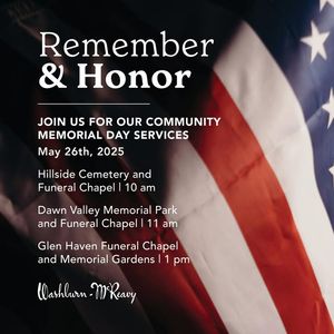 Image post by @WashburnMcReavyFuneralChapels on Facebook