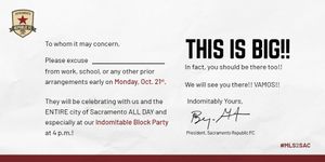 Image post by @SacRepublicFC on Twitter