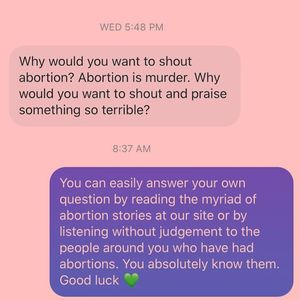 Image post by @shoutyourabortion on Instagram