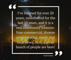 Image post by @WMNFCommunityRadio on Facebook