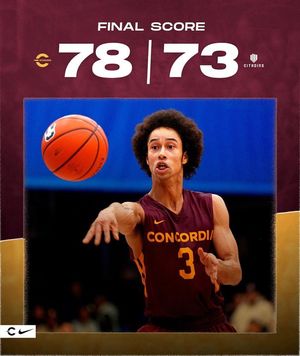 Image post by @ConcordiaMensBasketball on Facebook