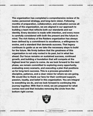 Image post by @raiders on Instagram