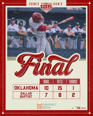 Image post by @OU_Baseball on Twitter