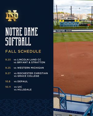 Image post by @notredamesoftball on Instagram
