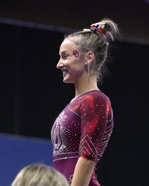 Video post by @OklahomaWGymnastics on Facebook