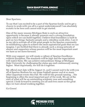 Image post by @MSU_Athletics on Twitter