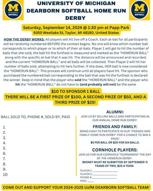 Image post by @umdearbornsoftball on Instagram