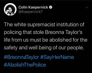 Image post by @kaepernick7 on Instagram