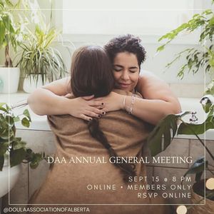 Image post by @doulaassociationofalberta on Facebook