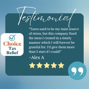 Image post by @choicetaxrelief on Instagram