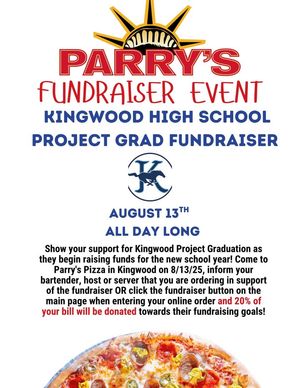 Image post by @parryspizzakingwood on Facebook