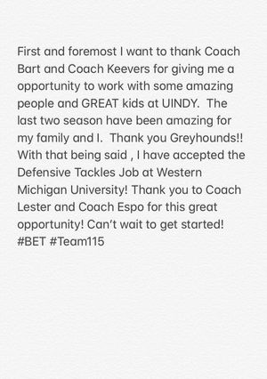 Image post by @CoachDenham1 on Twitter