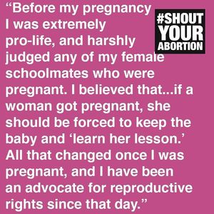 Image post by @shoutyourabortion on Instagram